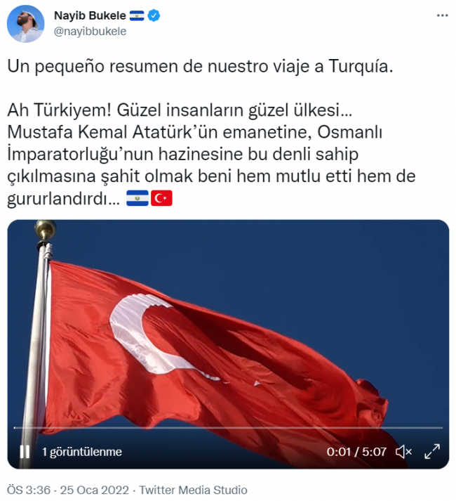 Bukele'den 'Türkiye' paylaşımı: Güzel insanların güzel ülkesi